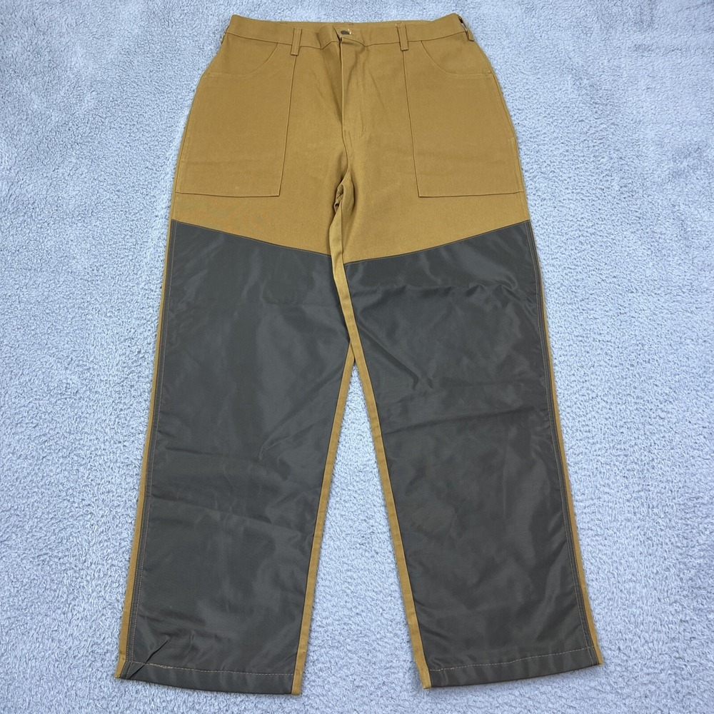 Vtg Mens Ranger USA Made Pants Upland Briar Brush Guard Hunting Field Sz L Brown